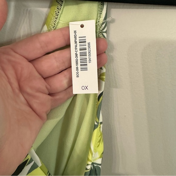 Adore Me Monroe Contour Palm Paradise Halter Neck One Piece Swimsuit Sz 0X NWT - Picture 7 of 9